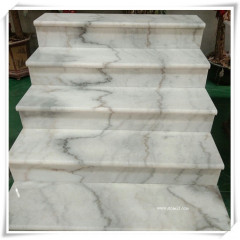 Elegant river white marble garden stair steps